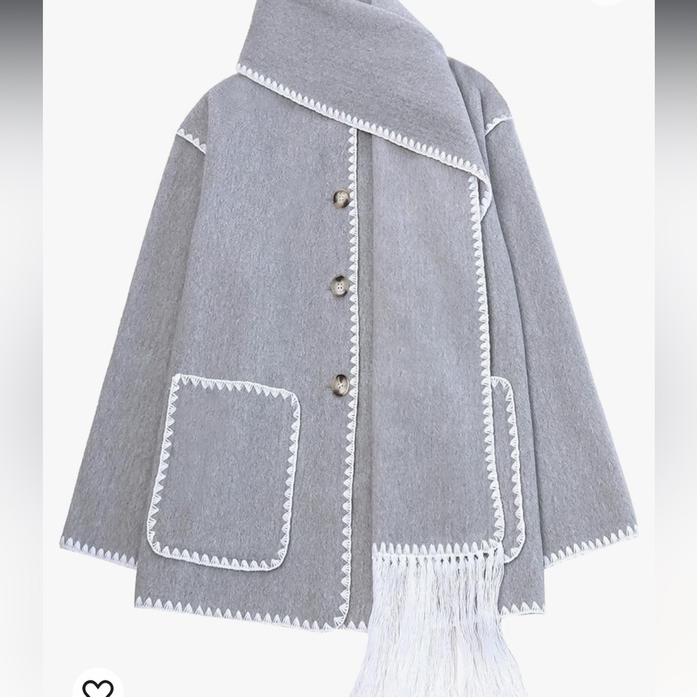 Toteme-Style Jacket with Scarf